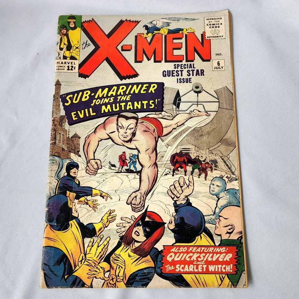 X-Men #6 Marvel Comics 1964 Sub-Mariner Joins the Evil Mutants‎ Stan Lee Magneto